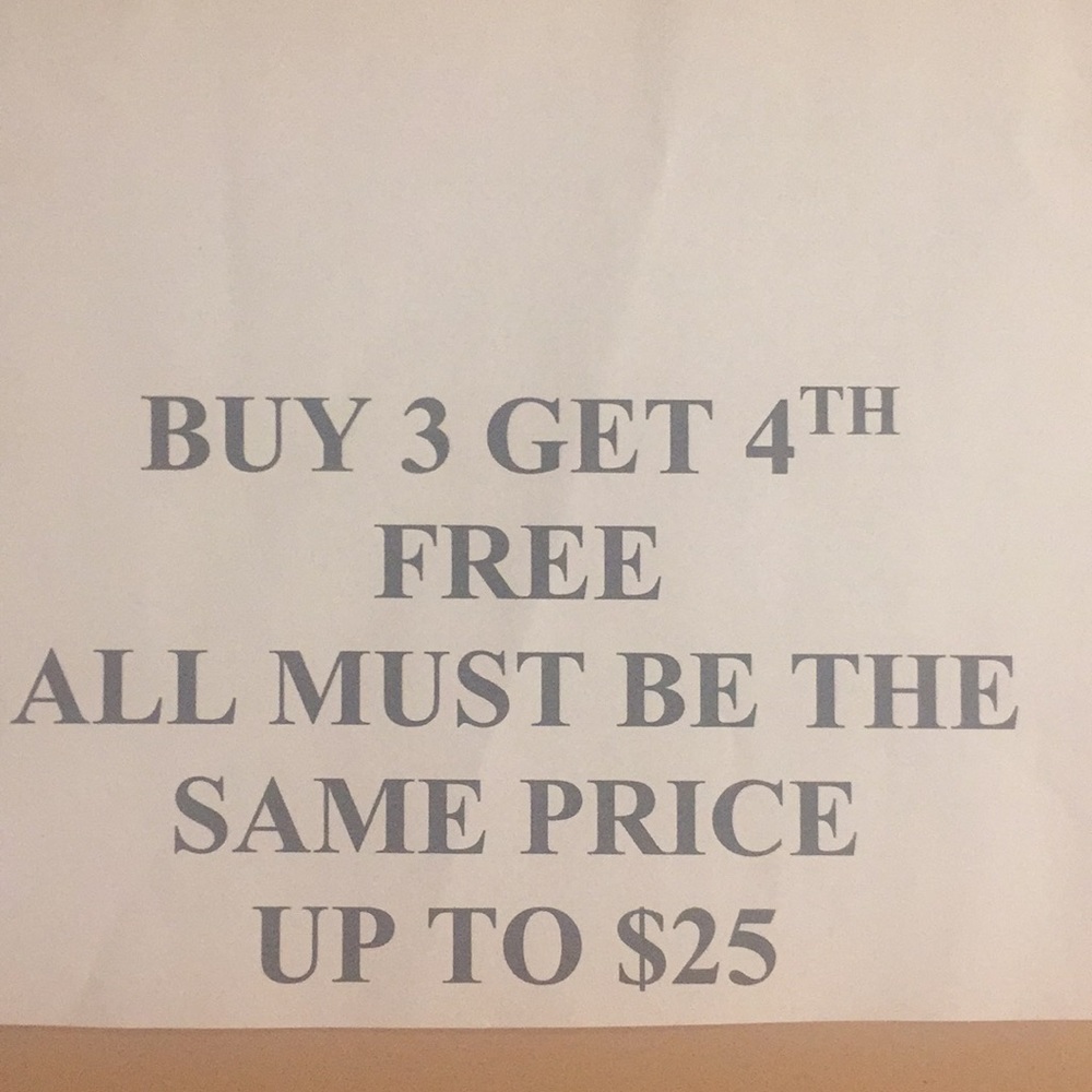 BUY 3 GET 4TH FREE...